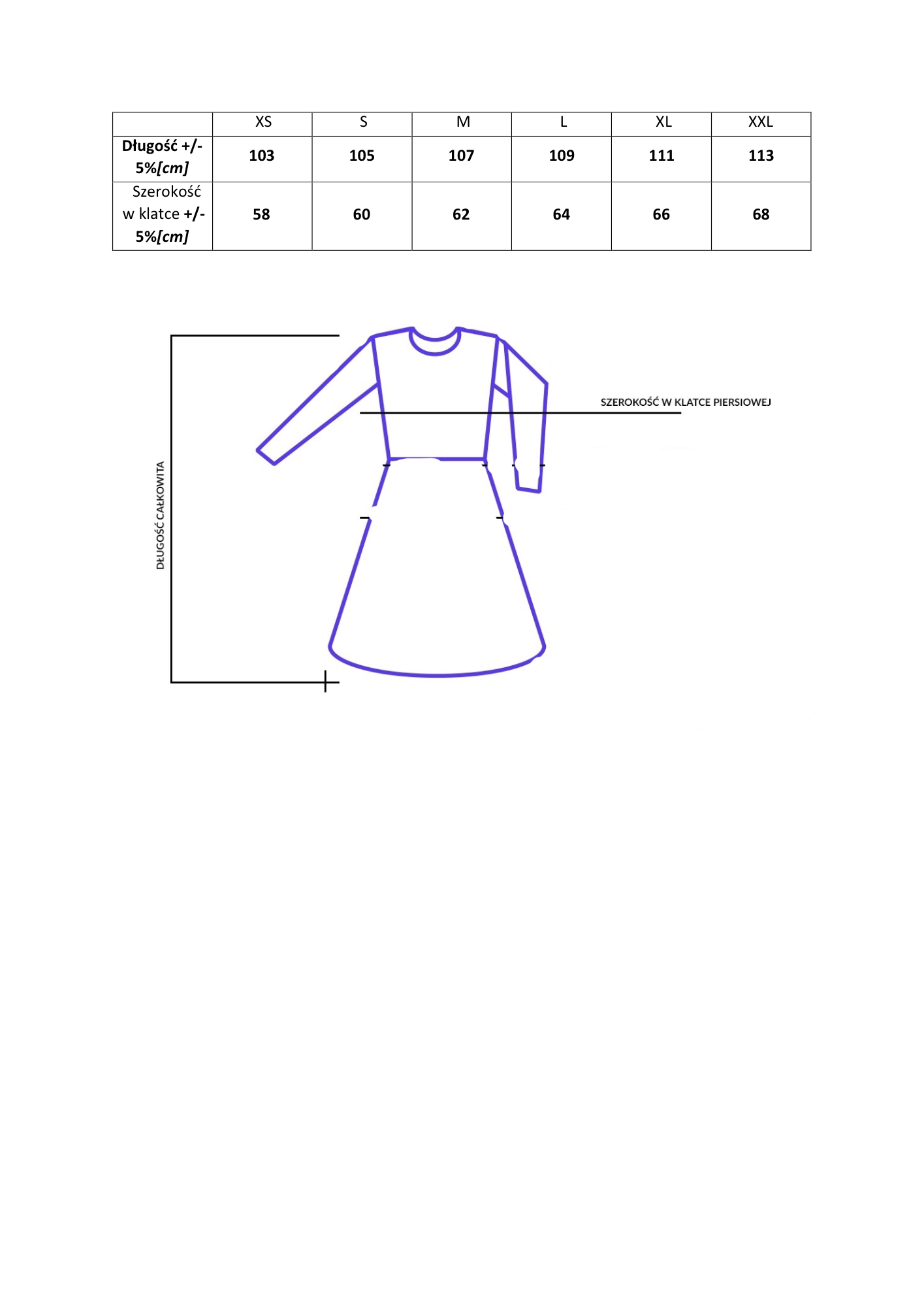 Tabela rozmiarów - IDENTITY WEAR